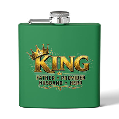 'King: Father • Provider • Husband • Hero' Stainless Steel 6oz