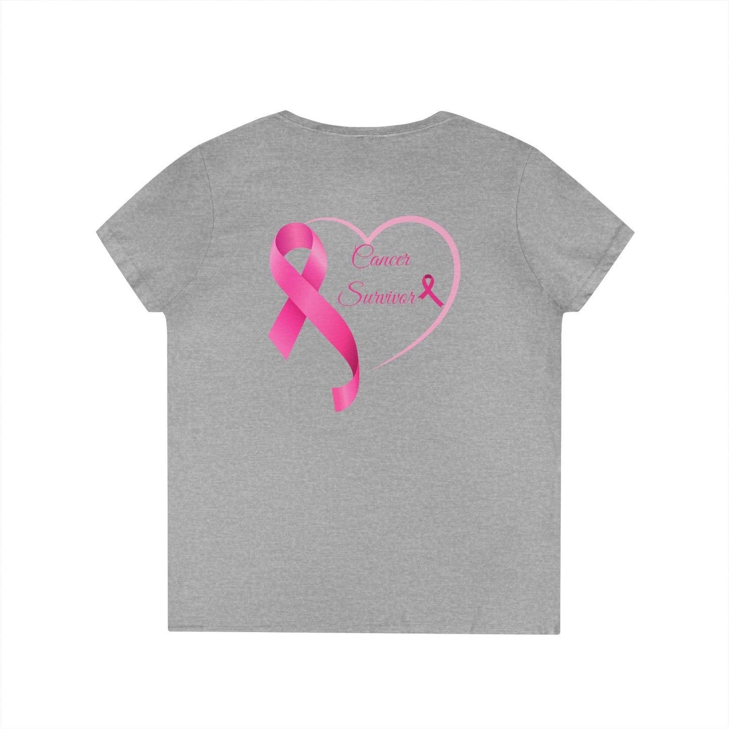 Breast Cancer Awareness V-Neck T-Shirt, Survivor Gift, Supportive Tee, Gift for Her, Awareness Month Apparel