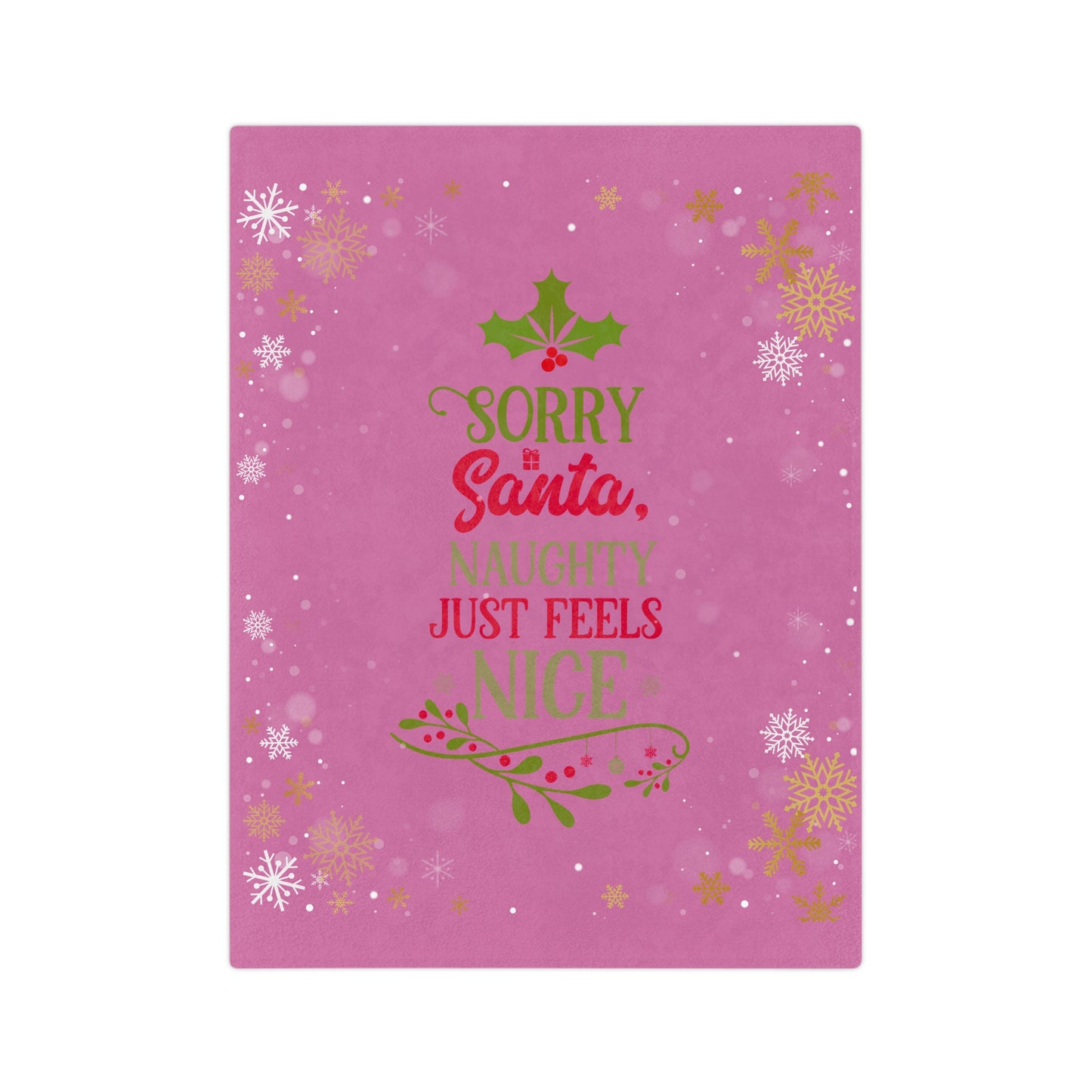 Naughty Feels Nice 2-Velveteen Microfiber Blanket (Lt Pink)