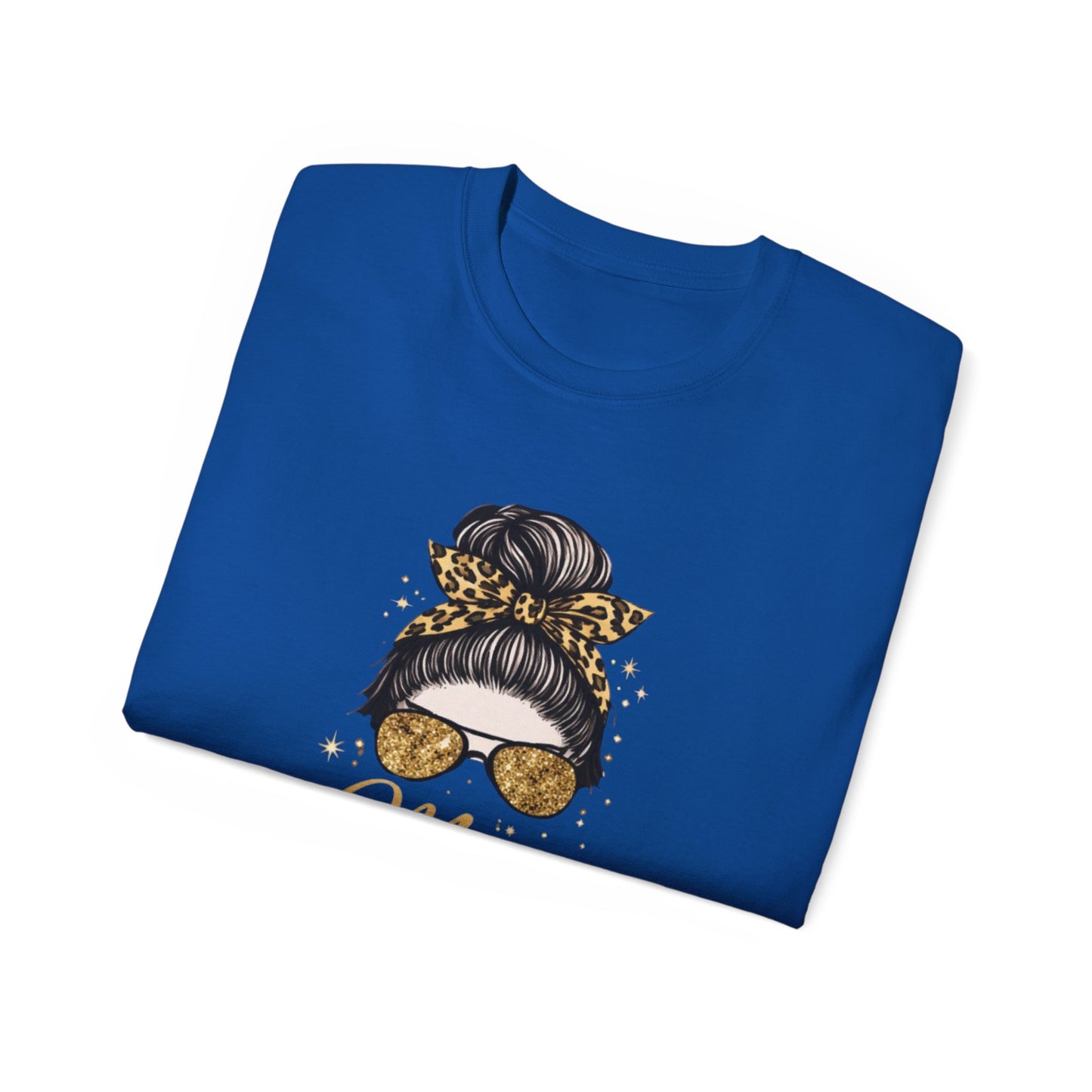 Mom Life Tee — Leopard Bun Graphic Cotton T‑Shirt