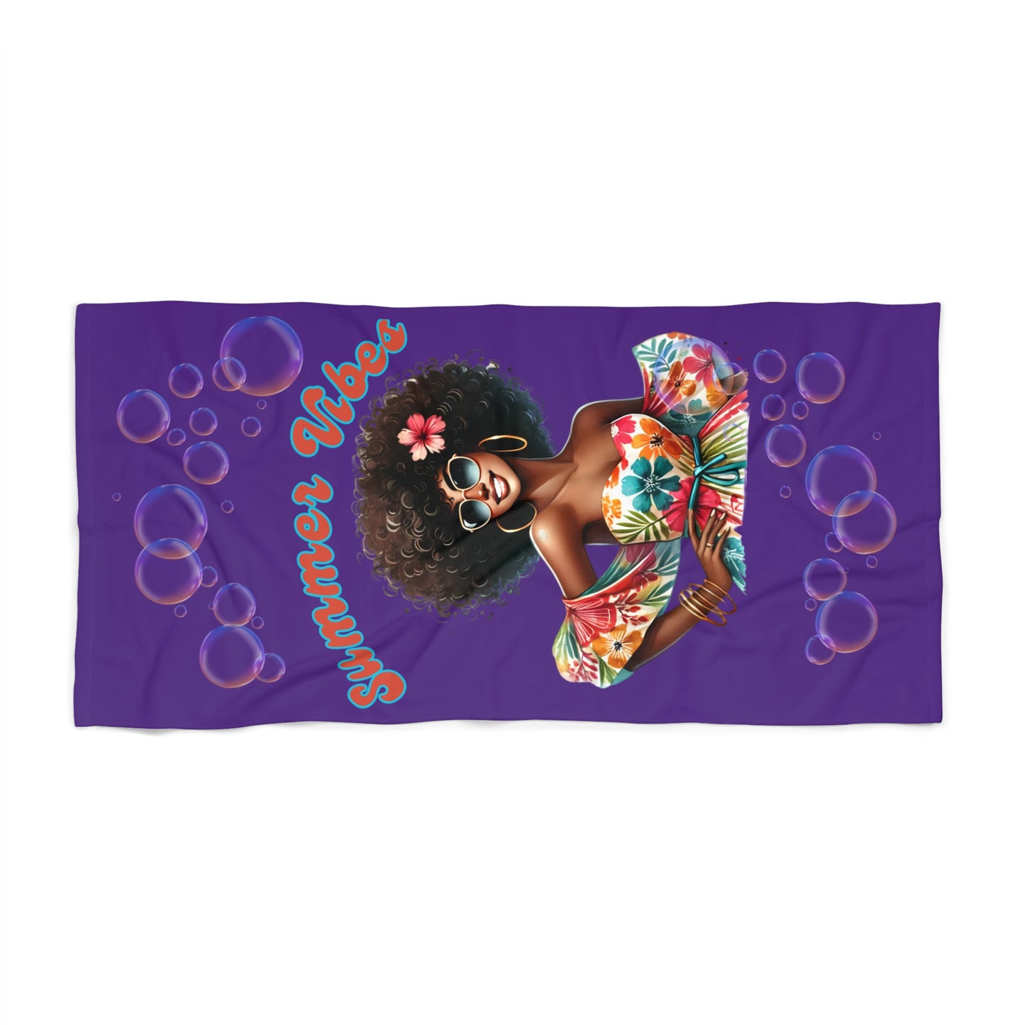Summer Vibes Beach Towel 1-Purple