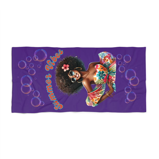 Summer Vibes Beach Towel 1-Purple