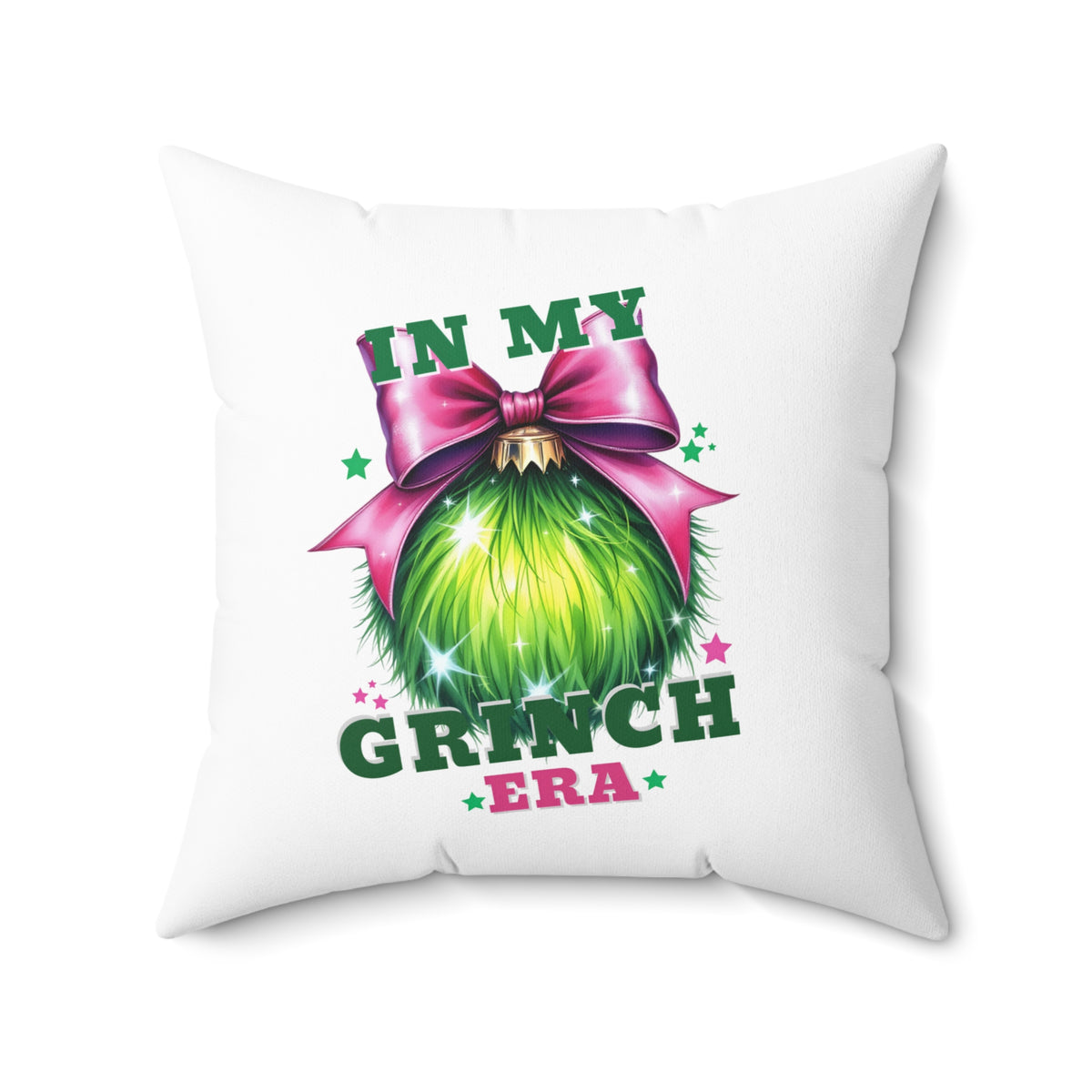 In My Grinch Era-Spun Polyester Square Pillow (White)