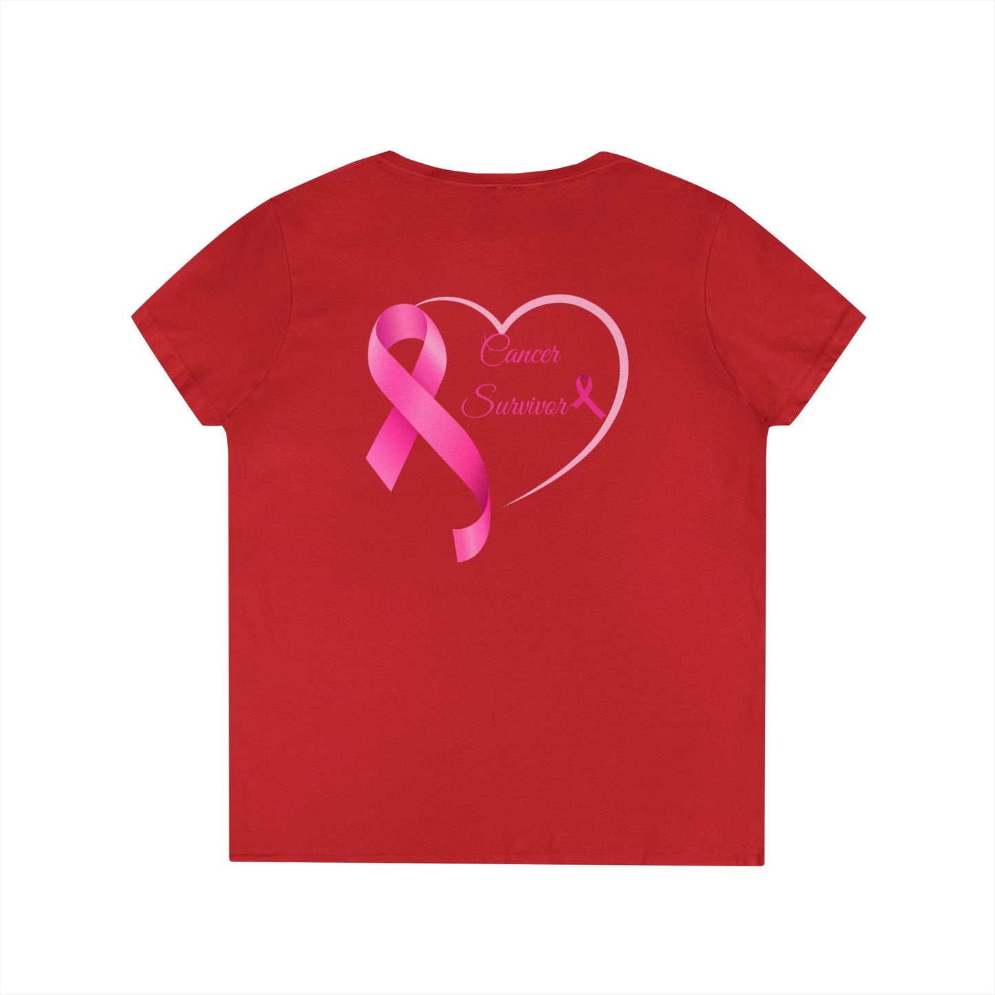 Breast Cancer Awareness V-Neck T-Shirt, Survivor Gift, Supportive Tee, Gift for Her, Awareness Month Apparel
