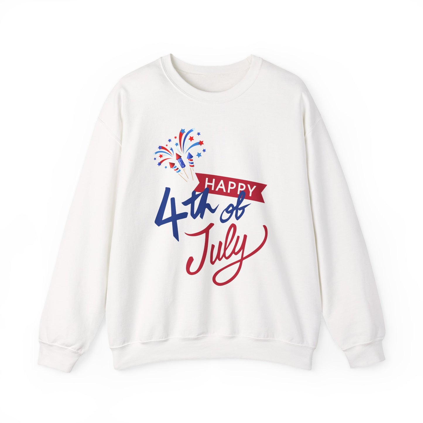 "Happy 4th of July" Patriotic Crewneck Sweatshirt