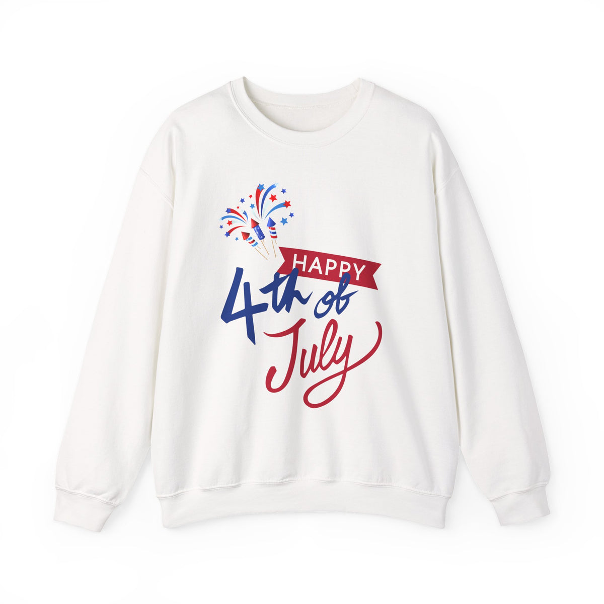 "Happy 4th of July" Patriotic Crewneck Sweatshirt