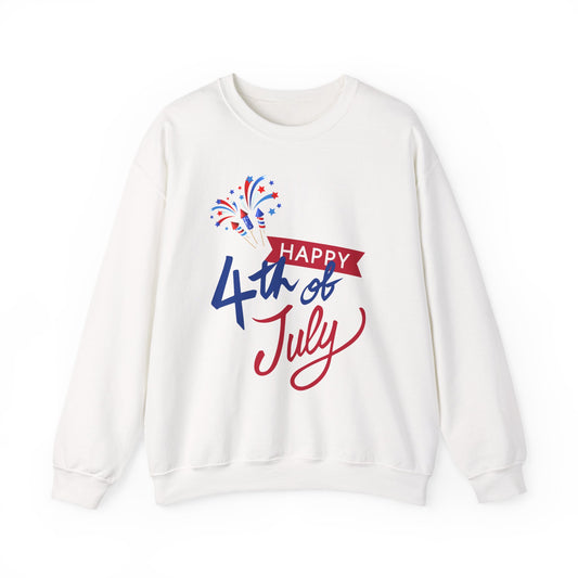 "Happy 4th of July" Patriotic Crewneck Sweatshirt