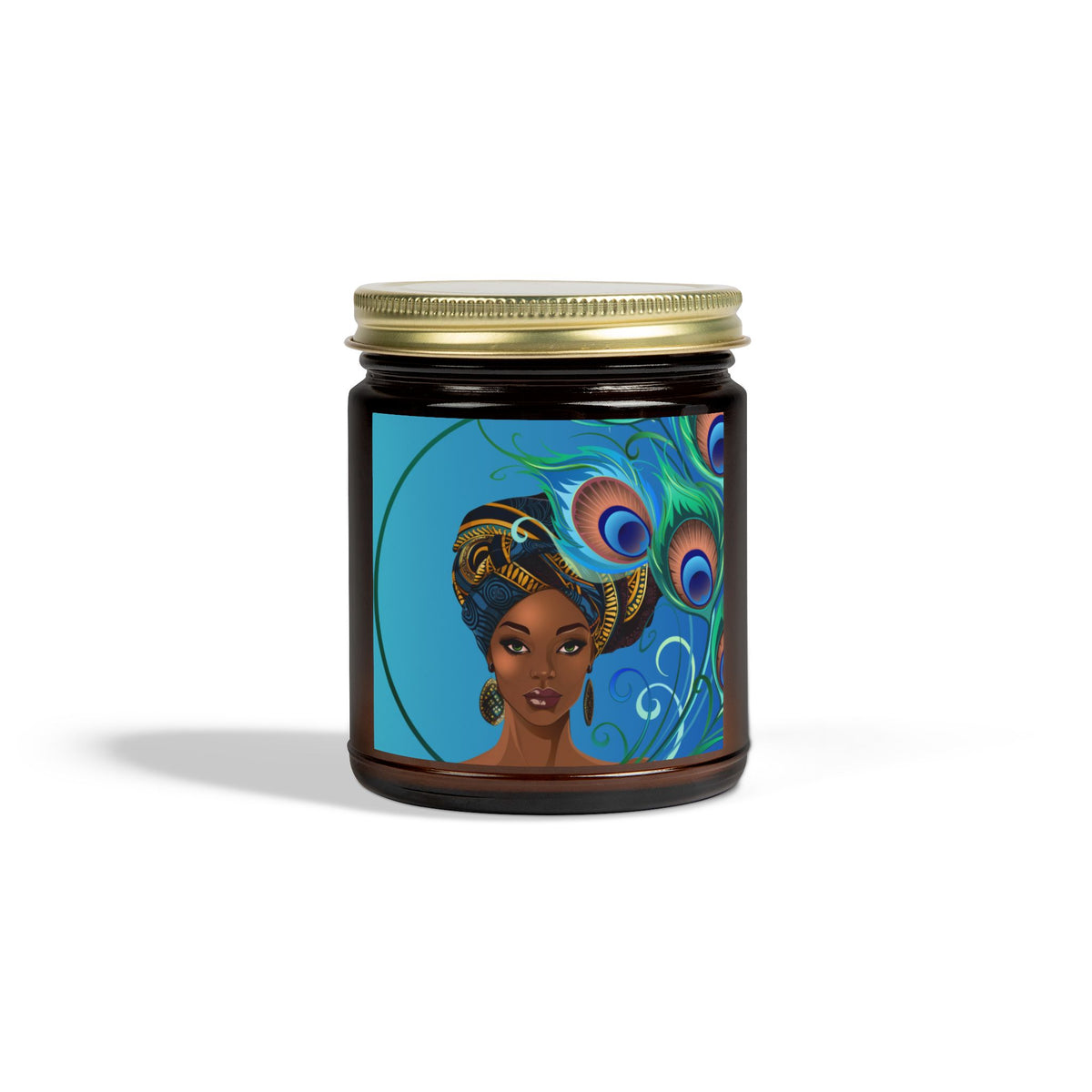 Peacock-Scented Candles, Coconut Apricot Wax (4oz, 9oz)