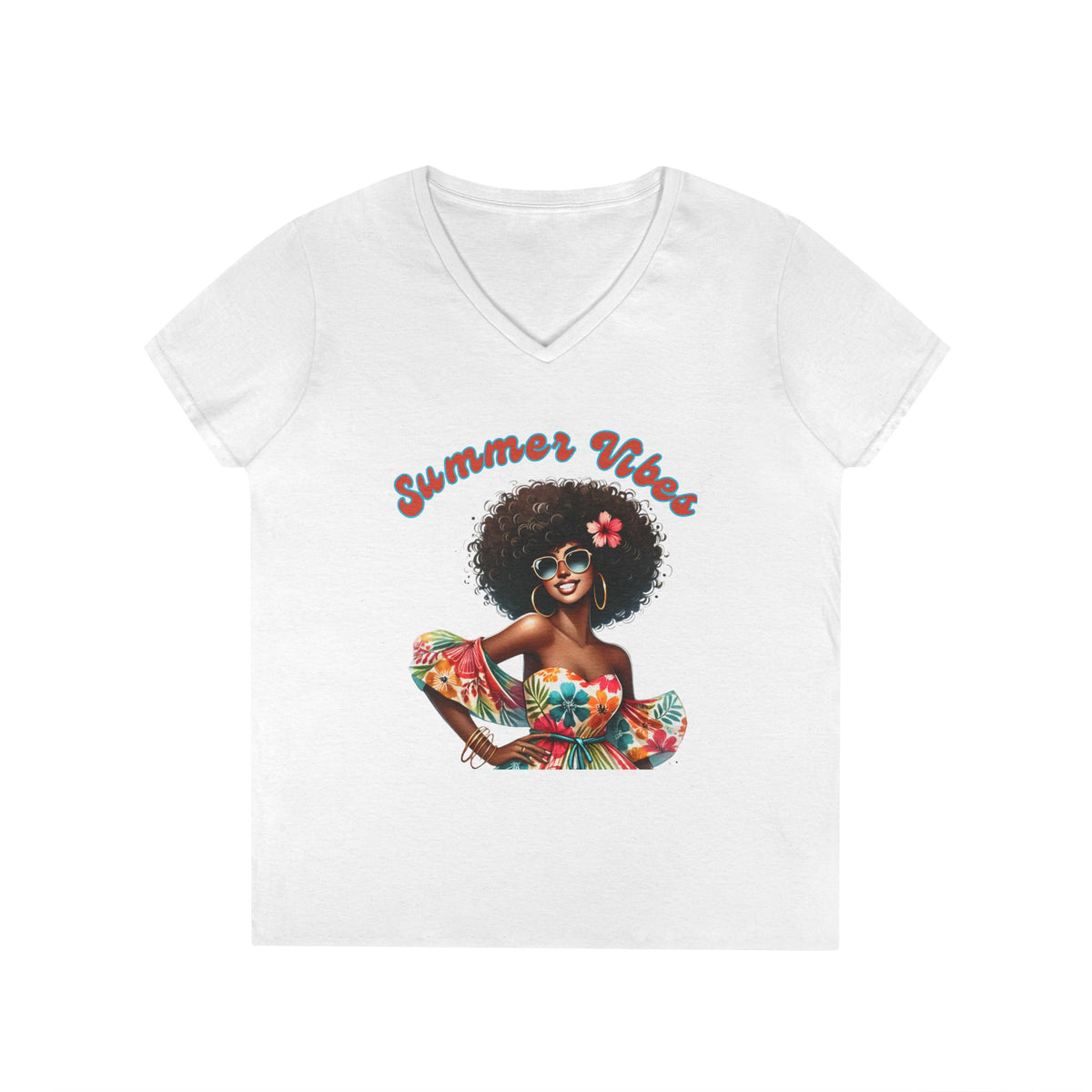 Vibrant Summer Vibes 2 V-Neck T-Shirt