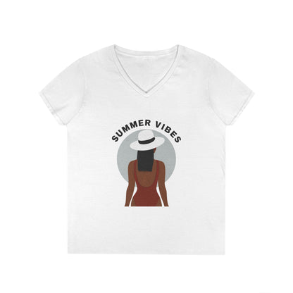 Summer Vibes Ladies' V-Neck T-Shirt
