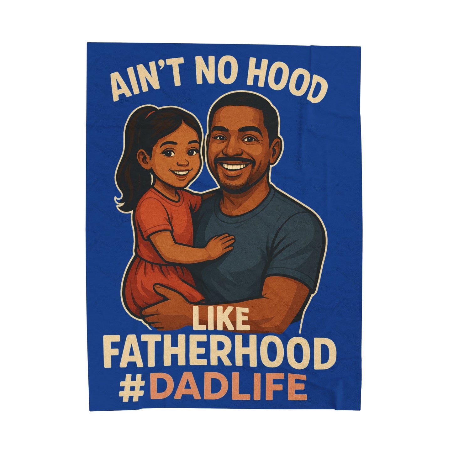 Fatherhood-Hispanic-Dk Blue Plush Blanket