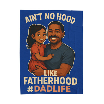 Fatherhood-Hispanic-Dk Blue Plush Blanket