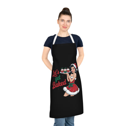 Let's Get Baked-Adult Apron (AOP) (Black)