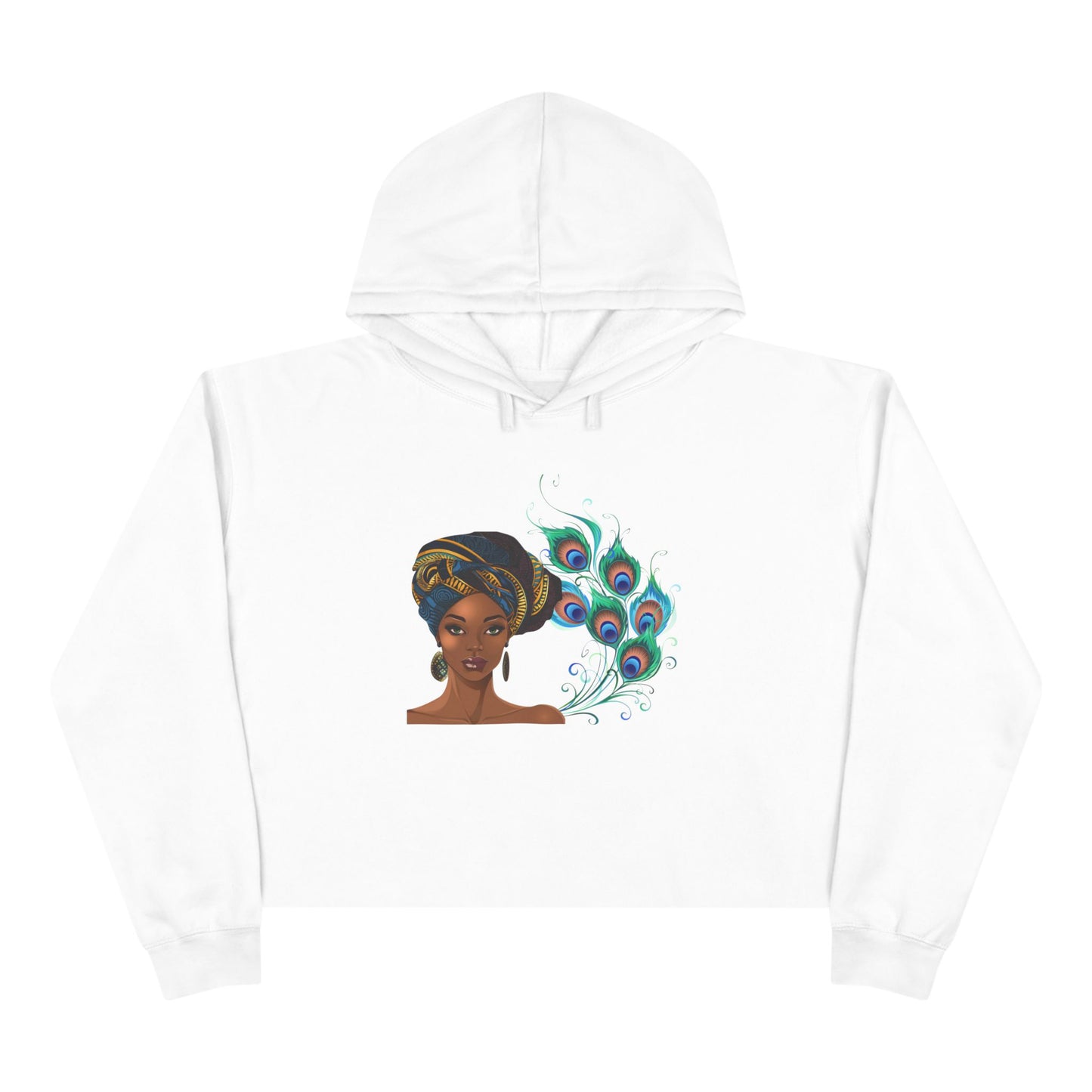 Queen Peacock Crop Hoodie