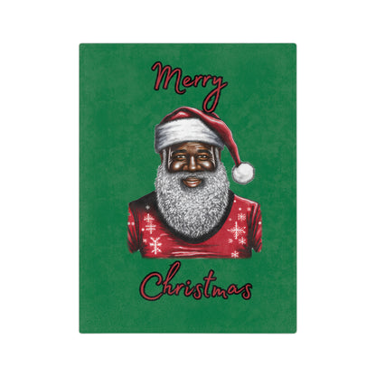 Black Santa-Velveteen Microfiber Blanket (Green)