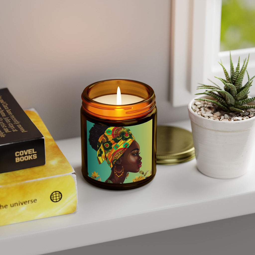 Yellow Flower-Scented Candles, Coconut Apricot Wax (4oz, 9oz)