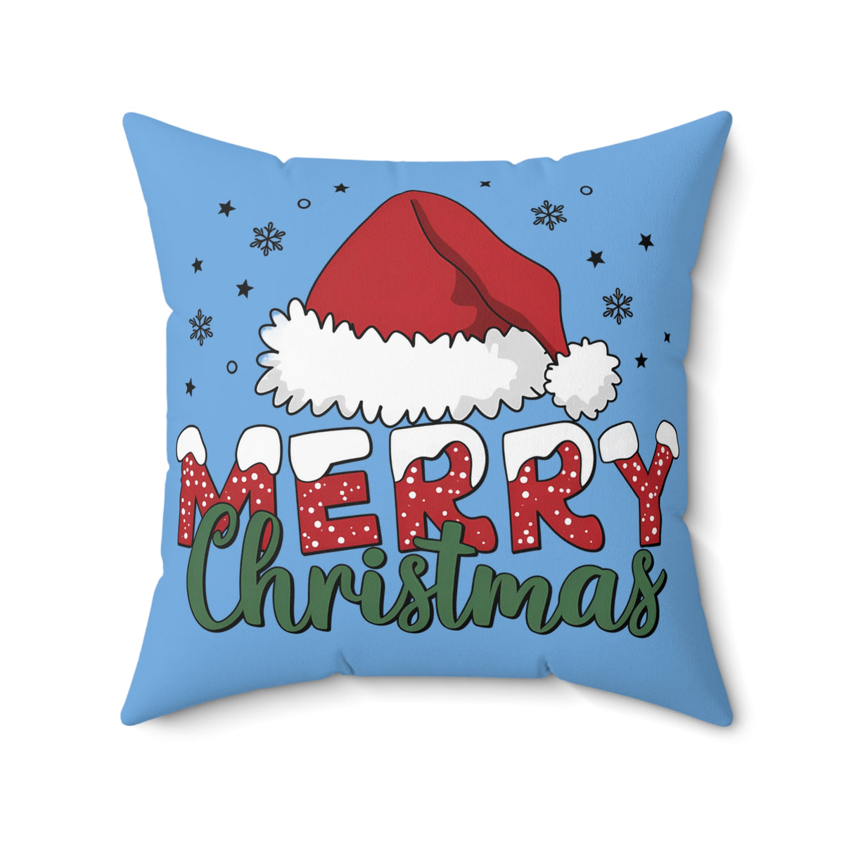 Merry Christmas Santa Hat-Light Blue
