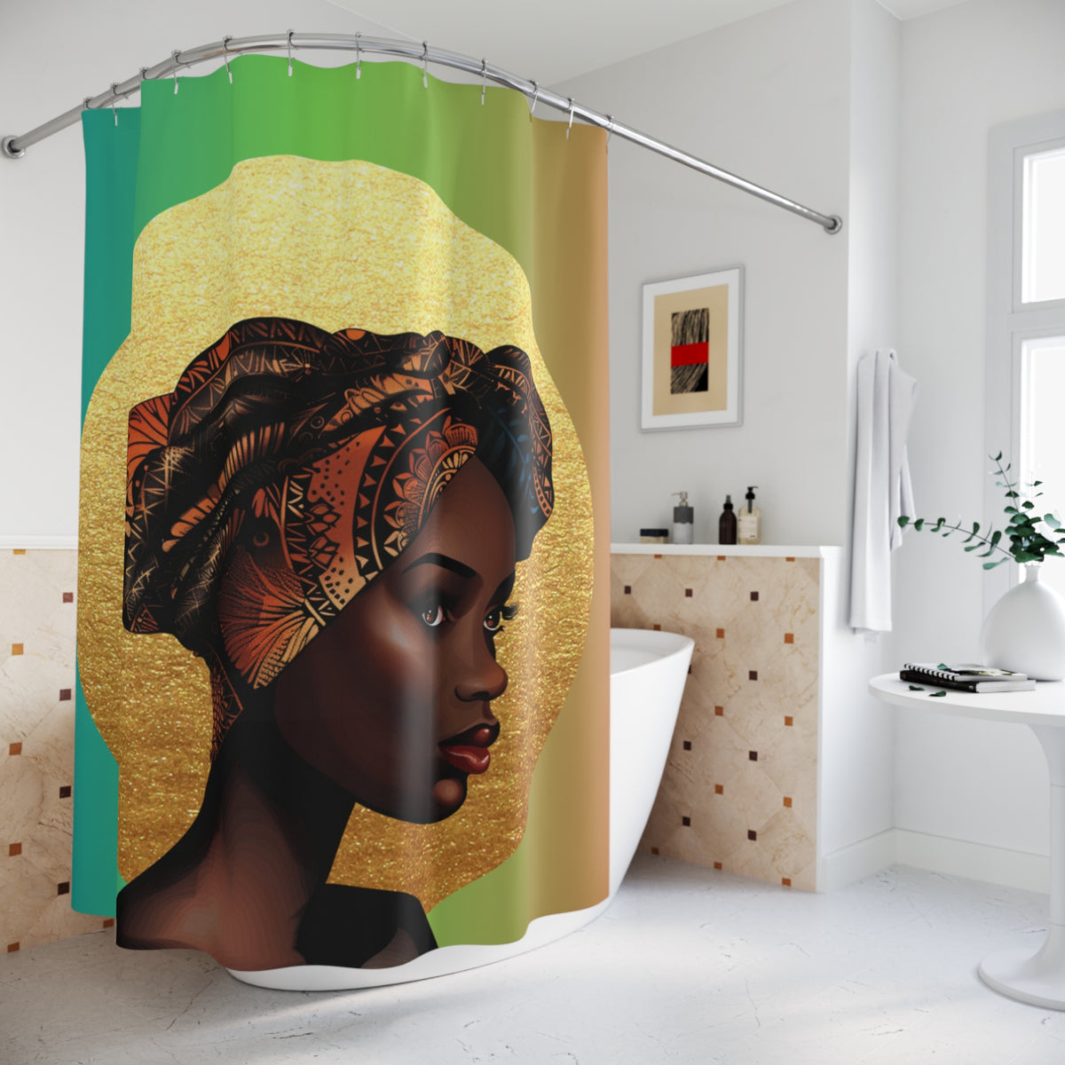Queen Moon African Heritage Shower Curtain - Vibrant Home Decor