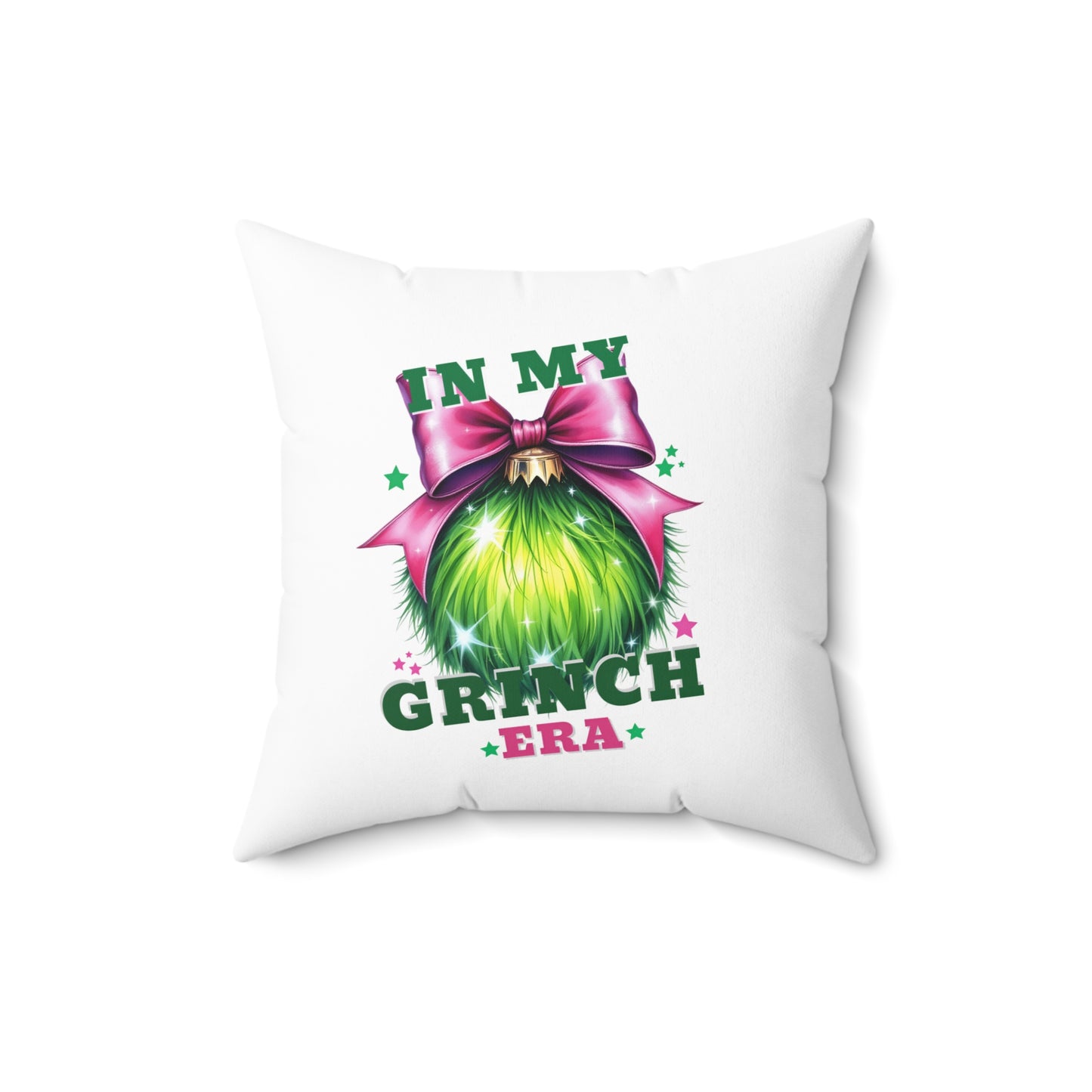 In My Grinch Era-Spun Polyester Square Pillow (White)