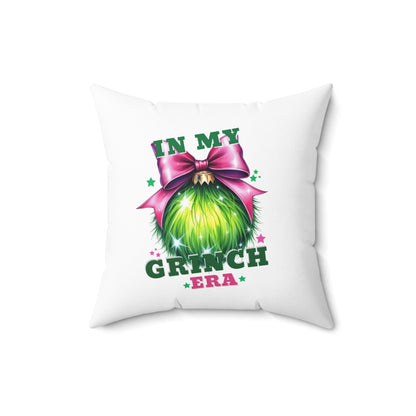 In My Grinch Era-Spun Polyester Square Pillow (White)