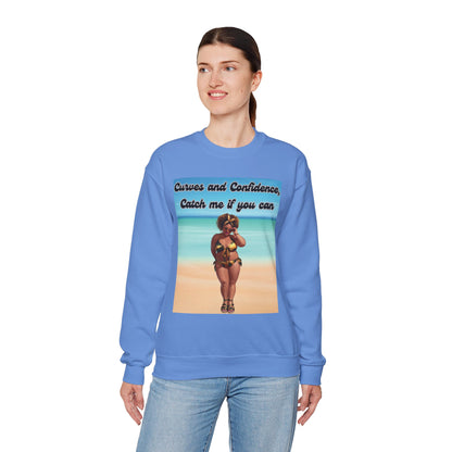 Curves and Confidence Catch Me If You Can Sweatshirt, Unisex Crewneck Sweatshirt