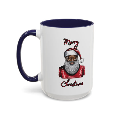Black Santa-Accent Coffee Mug (11, 15oz) (Black)