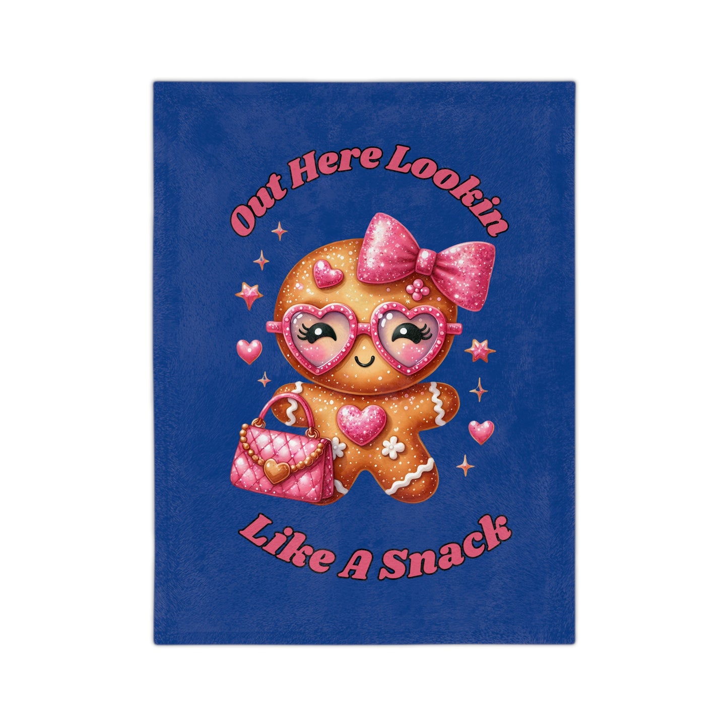 Lookin Like A Snack 1-Velveteen Microfiber Blanket (Dk Blue)