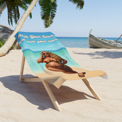 Rock Your Curves And Own Your Waves Bold Body Positive Beach Towel