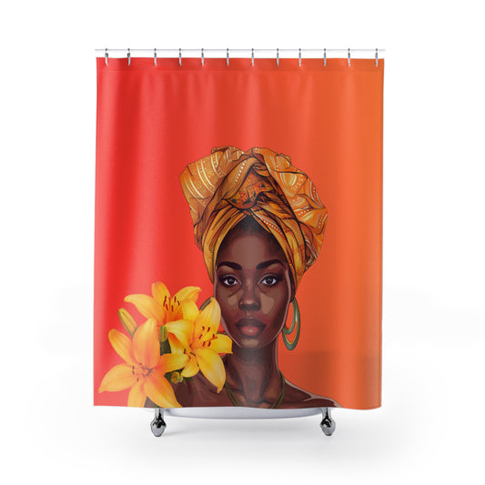 Queen Lily Shower Curtain - Afrocentric Home Decor