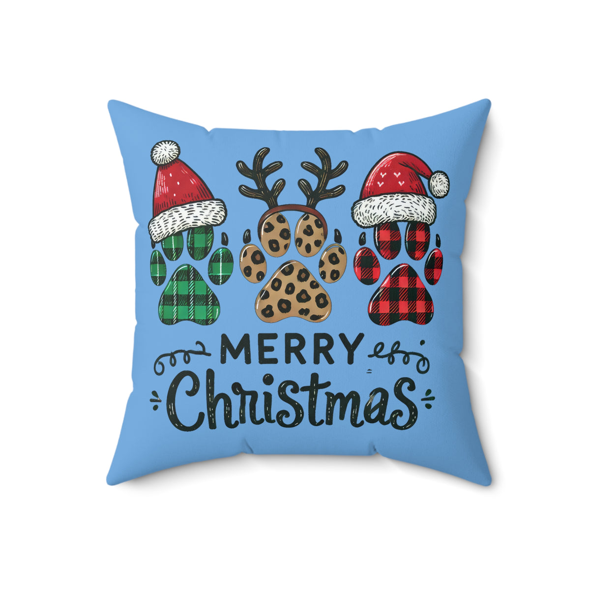 Merry Christmas Paws-Light Blue