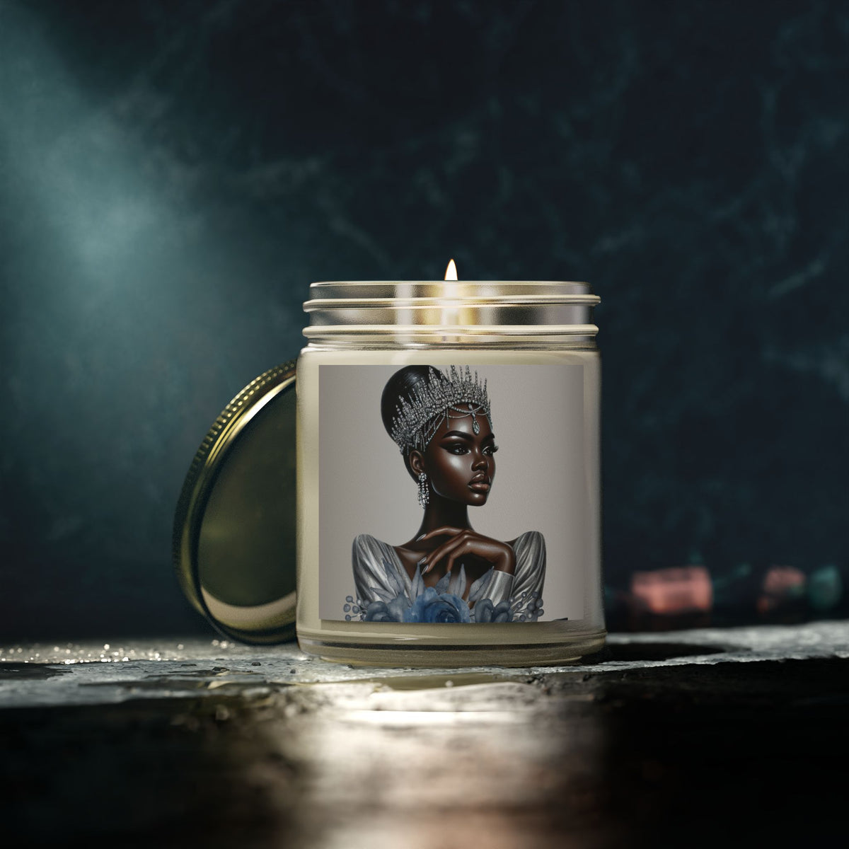 Silver-Scented Candles, Coconut Apricot Wax (4oz, 9oz)
