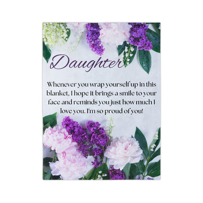 Purple Flower Daughter-Velveteen Microfiber Blanket