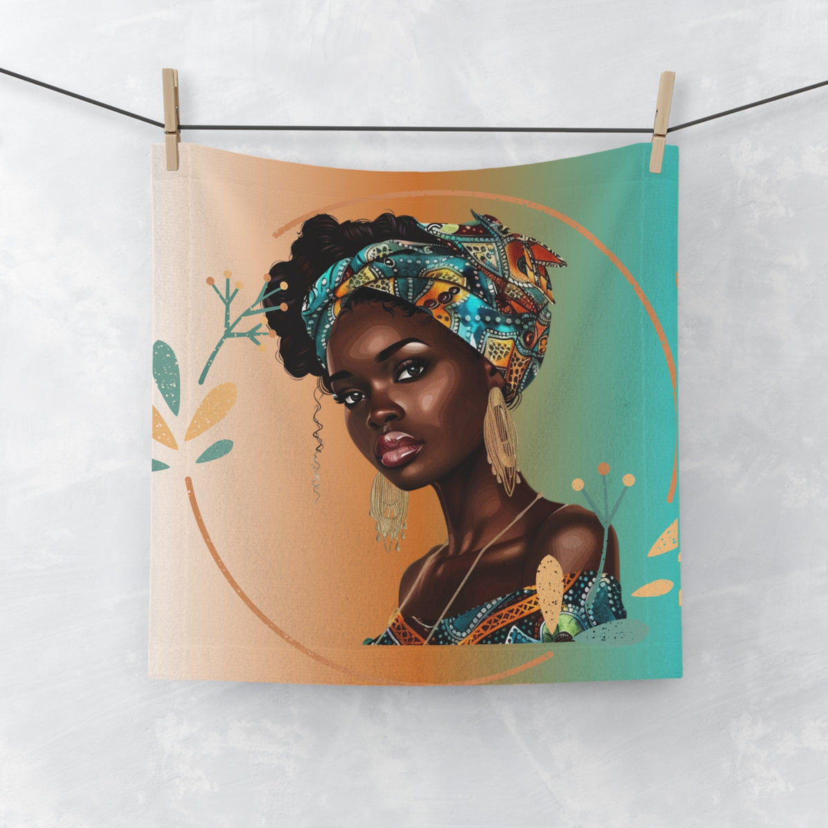 Teal-Face Towel