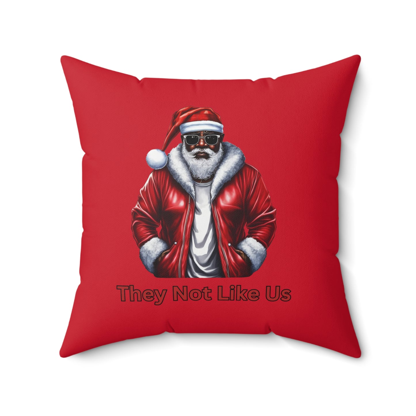 They Not Like Us-Spun Polyester Square Pillow (Red)