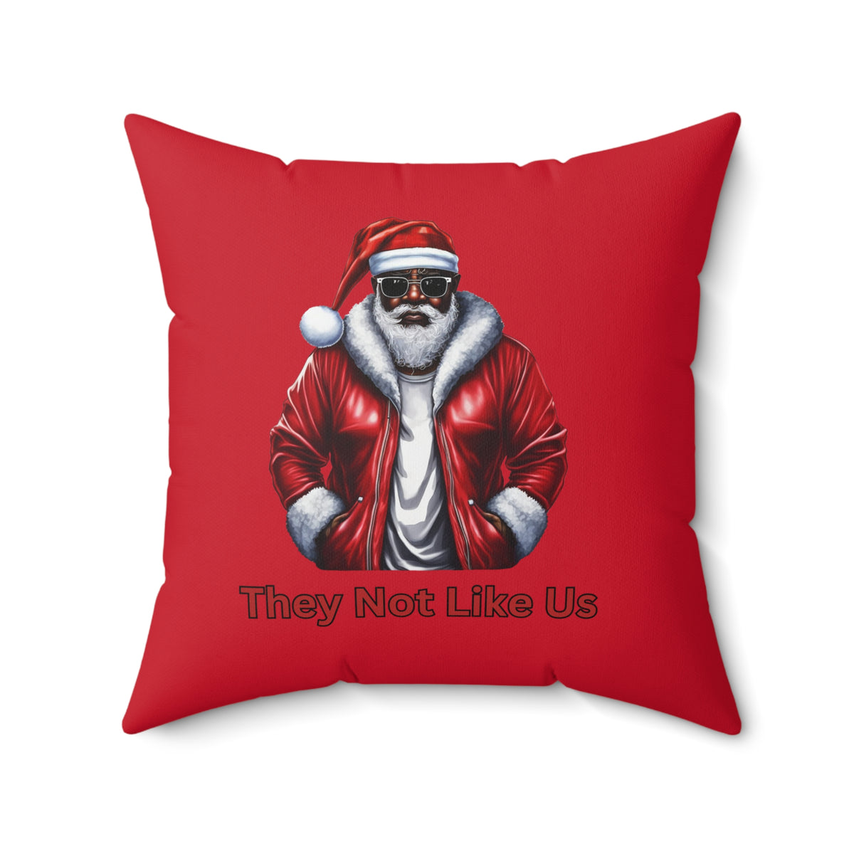They Not Like Us-Spun Polyester Square Pillow (Red)