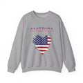 Patriotic America Flag Heart Crewneck Sweatshirt