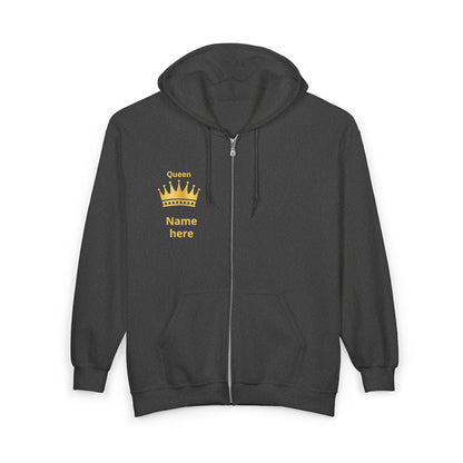 Queen Mom Custom Zip Hoodie — "My Mom is a Queen" Personalized Jacket
