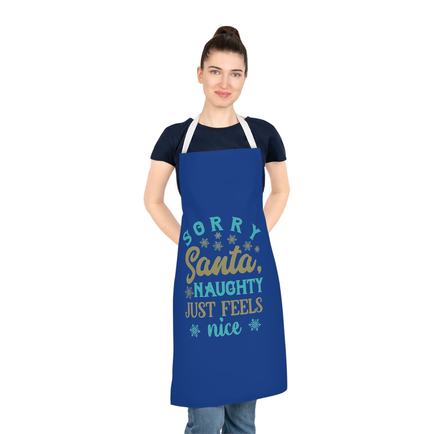 Naughty Feels Nice (Blue) Adult Apron (AOP) (Dk Blue)