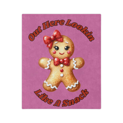 Lookin Like A Snack 2-Velveteen Microfiber Blanket (Lt Pink)