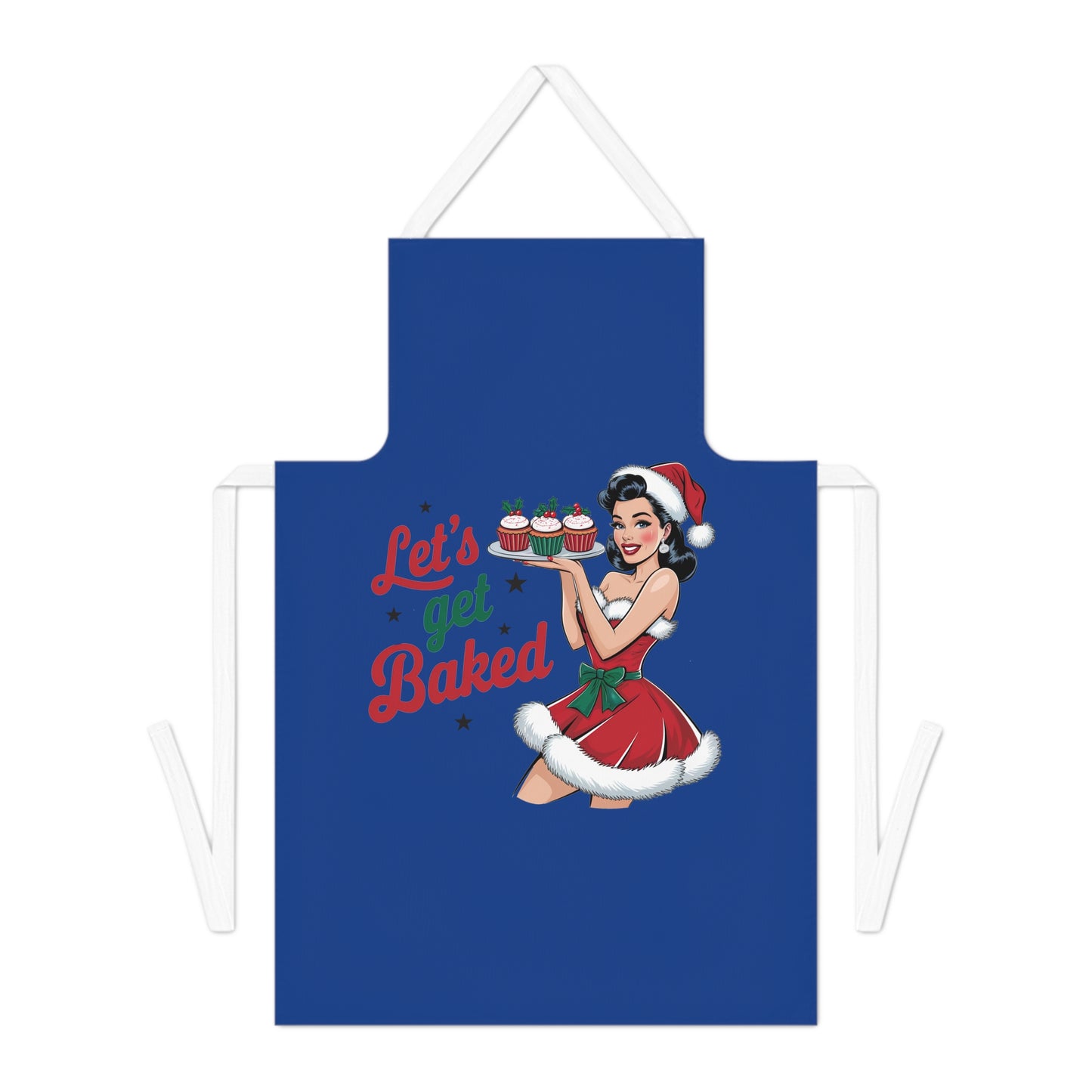 Let's Get Baked-Adult Apron (AOP) (Dk Blue)