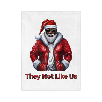 They Not Like Us-Velveteen Microfiber Blanket (White)