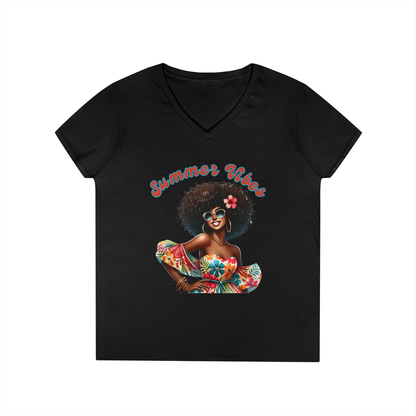 Vibrant Summer Vibes 2 V-Neck T-Shirt