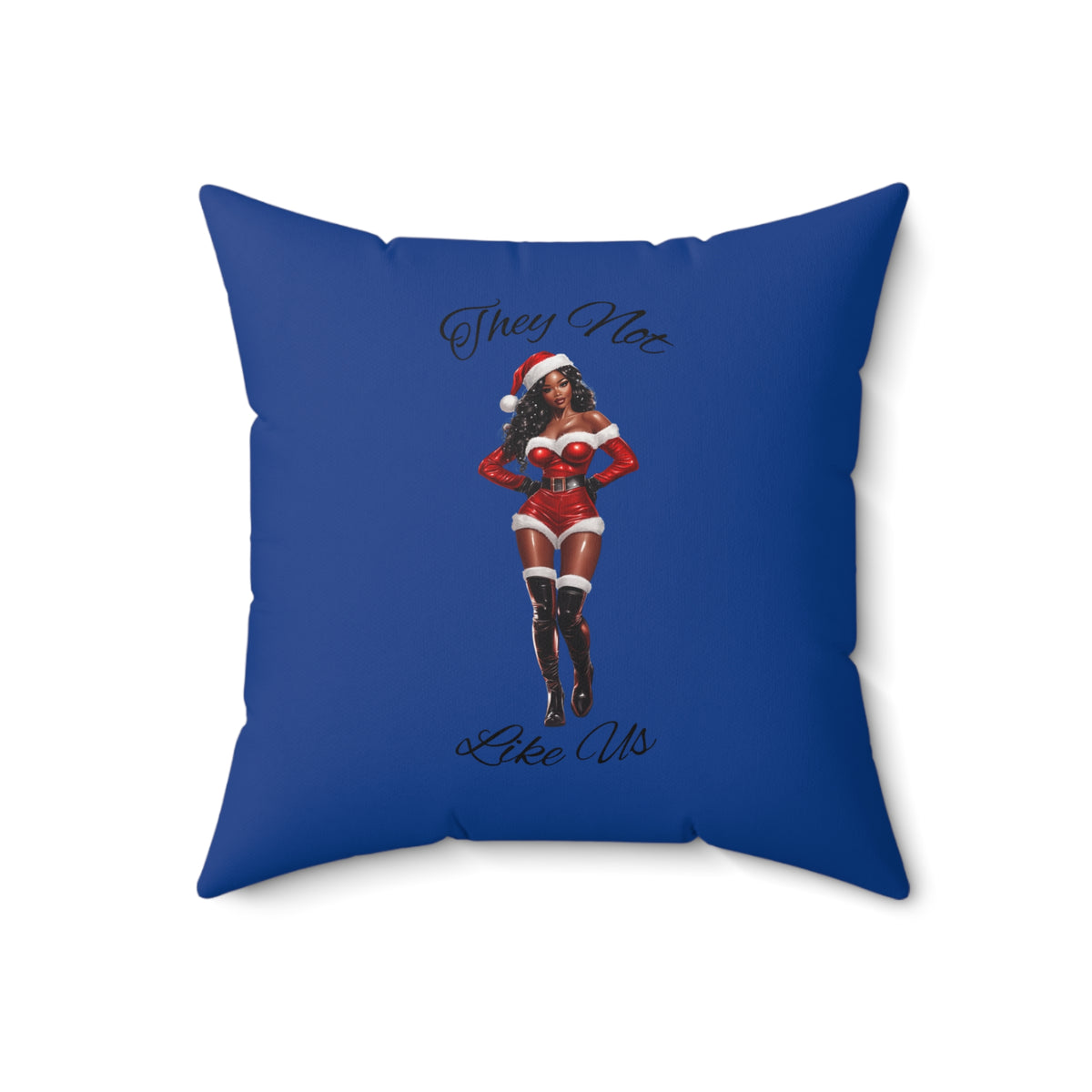 They Not Like Us 2 (Dk Blue) Spun Polyester Square Pillow