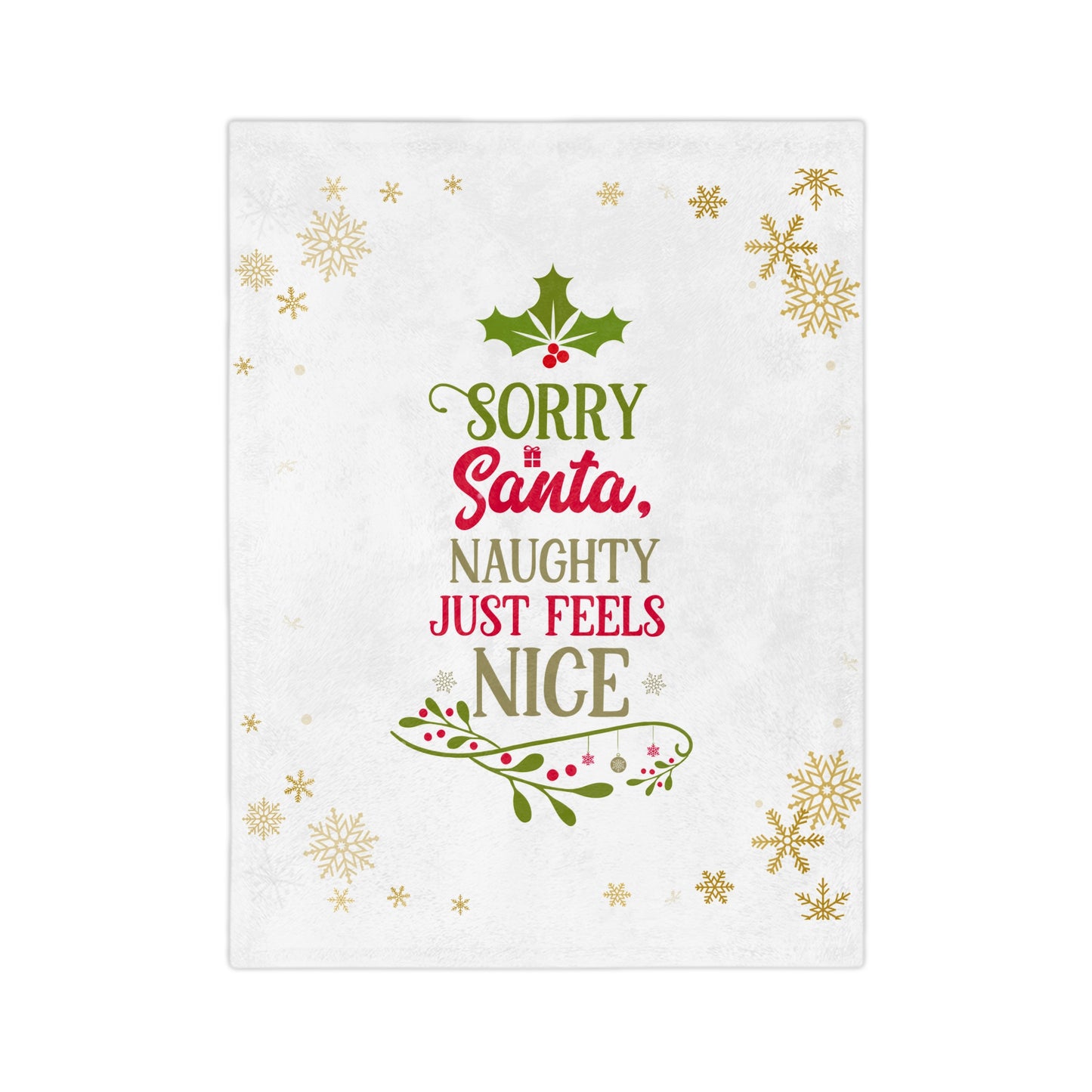 Naughty Feels Nice 2-Velveteen Microfiber Blanket (White)