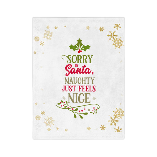 Naughty Feels Nice 2-Velveteen Microfiber Blanket (White)