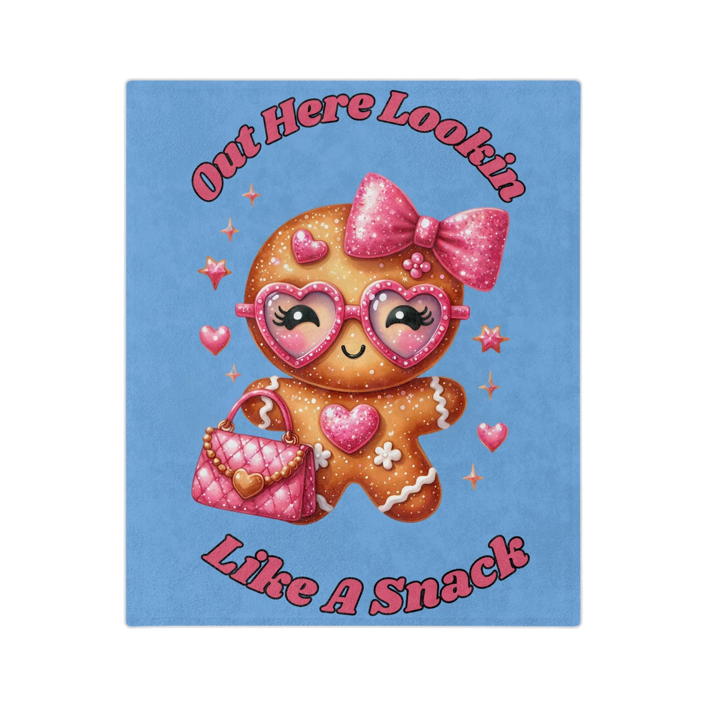 Lookin Like A Snack 1-Velveteen Microfiber Blanket (Lt Blue)