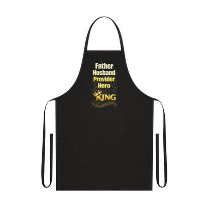 Father Husband Provider Hero King Cotton Apron — Father’s Day BBQ & Cooking Gift