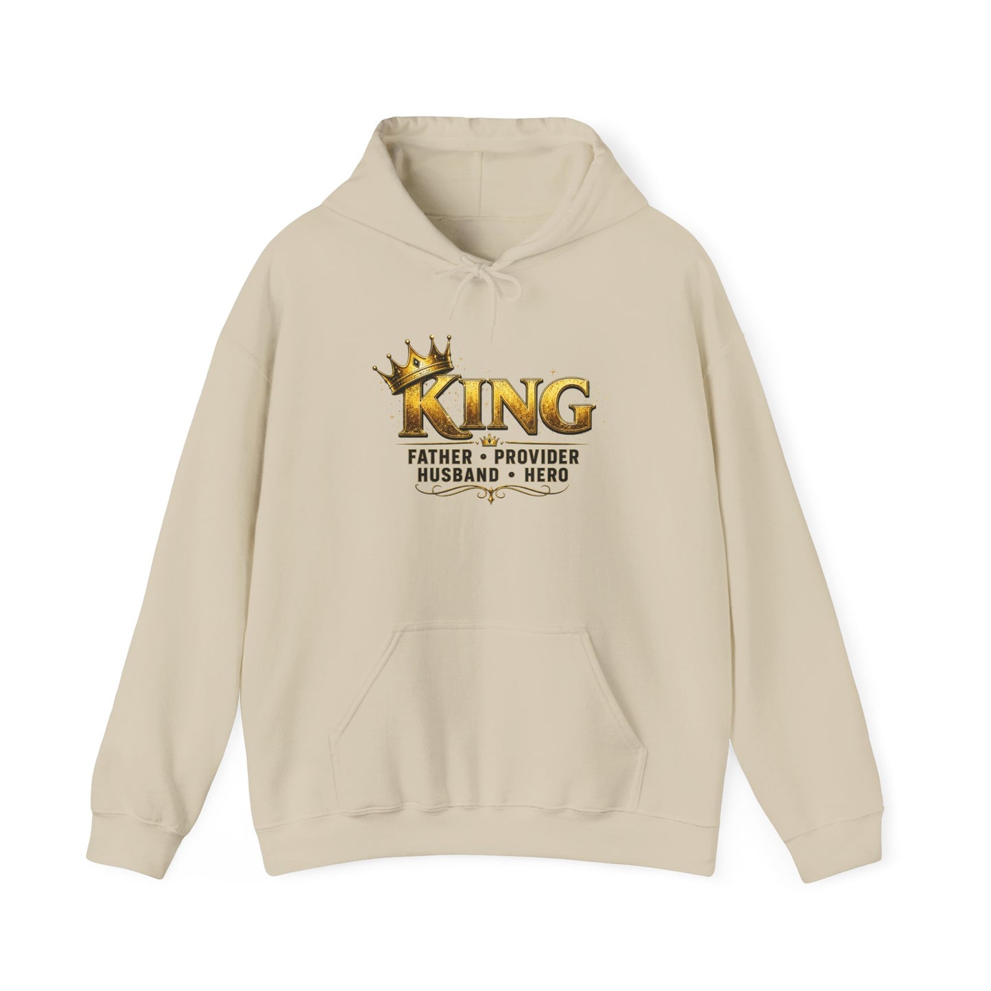 "King: Father • Provider • Husband • Hero" Graphic Pullover Hoodie