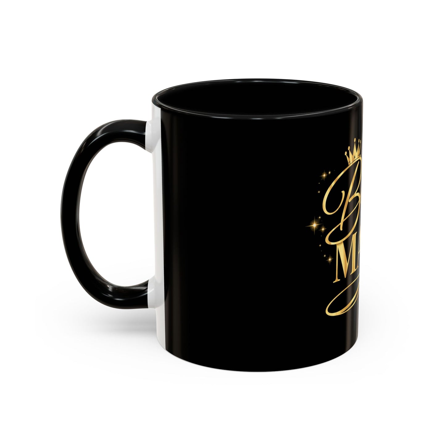Bougie Mama Black Accent Coffee Mug — Gold Script Mom Gift (11/15oz)