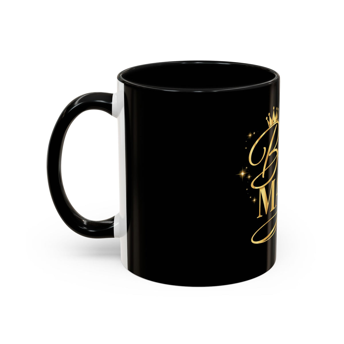 Bougie Mama Black Accent Coffee Mug — Gold Script Mom Gift (11/15oz)